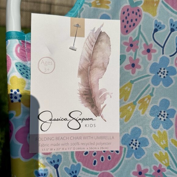 JESSICA SIMPSON Beach Chair 3-6 Years Refreshing Summer Foldable Umbrella Cup - Picture 6 of 7